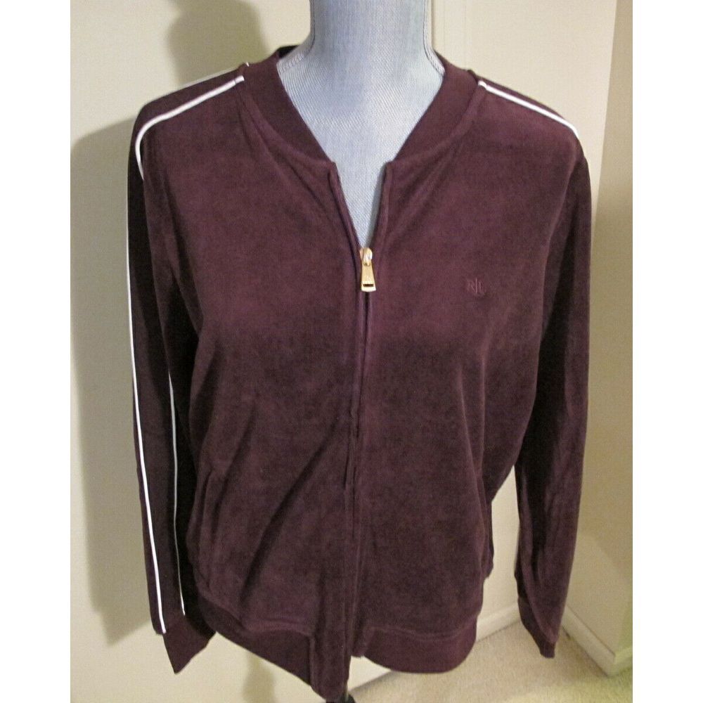 Women's Large‎ Lauren Ralph Lauren Full Zip Cotton Blend Track Jacket - NWT